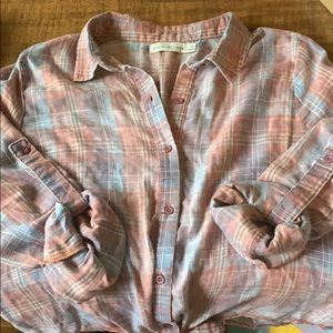 Plaid 3/4 button down